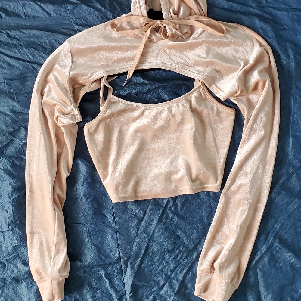 Crop top hoodie set